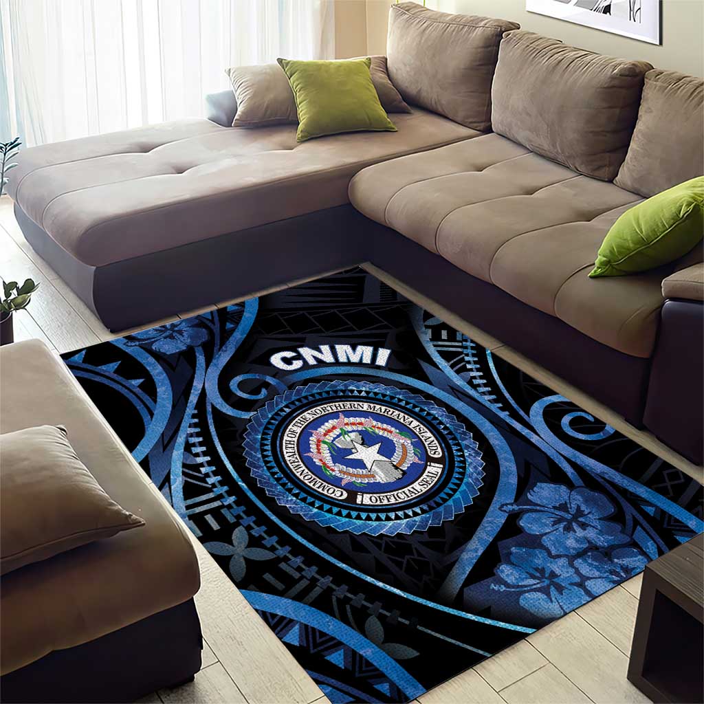 Northern Mariana Islands Area Rug Ocean Floral Pattern LT05 - Polynesian Pride