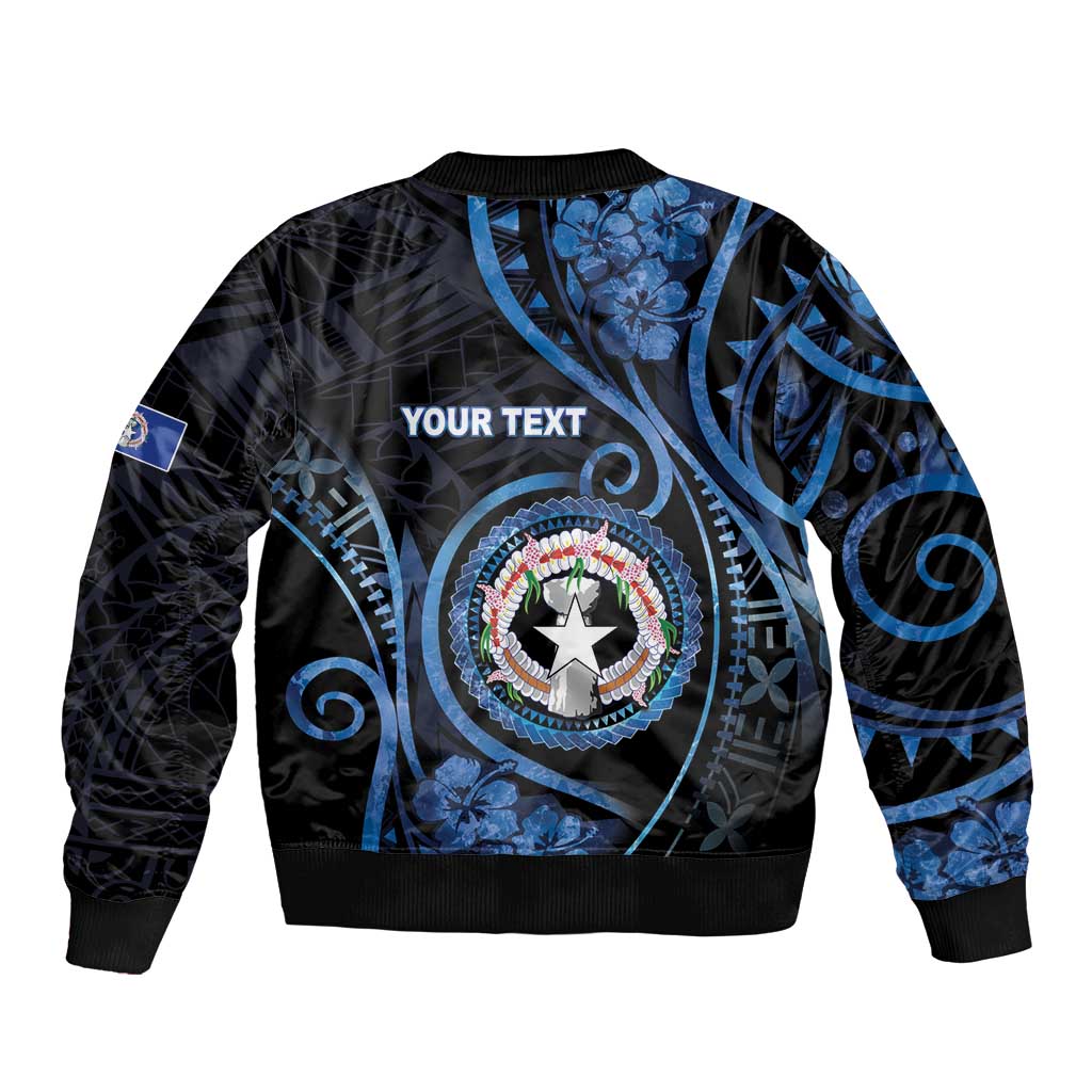 Personalized Northern Mariana Islands Bomber Jacket Ocean Floral Pattern LT05 - Polynesian Pride