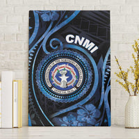 Northern Mariana Islands Canvas Wall Art Ocean Floral Pattern LT05 Without Frame Black - Polynesian Pride