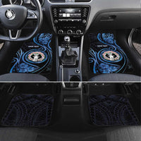 Northern Mariana Islands Car Mats Ocean Floral Pattern LT05 Set 4pcs Black - Polynesian Pride