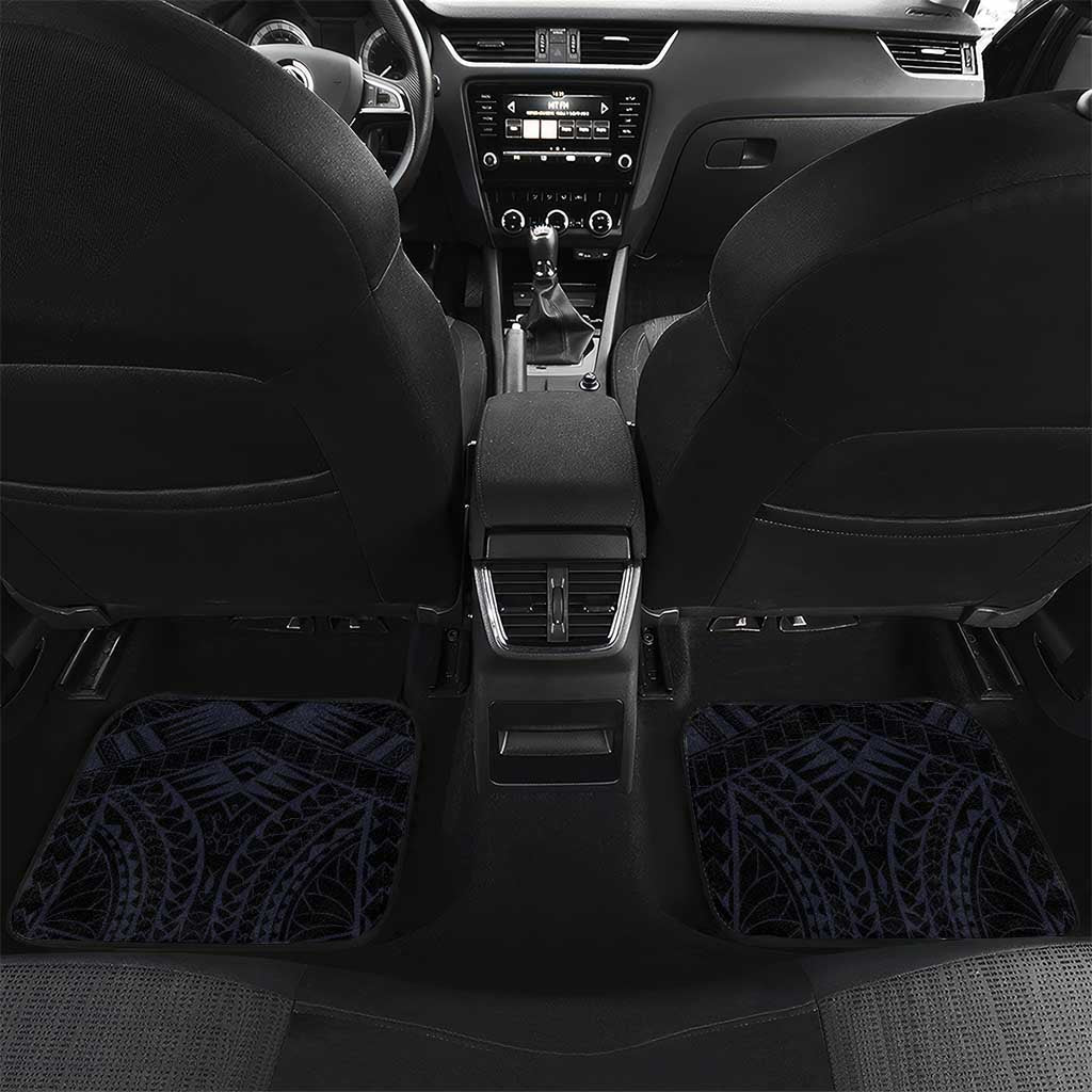 Northern Mariana Islands Car Mats Ocean Floral Pattern LT05 Set 2pcs - Back Black - Polynesian Pride