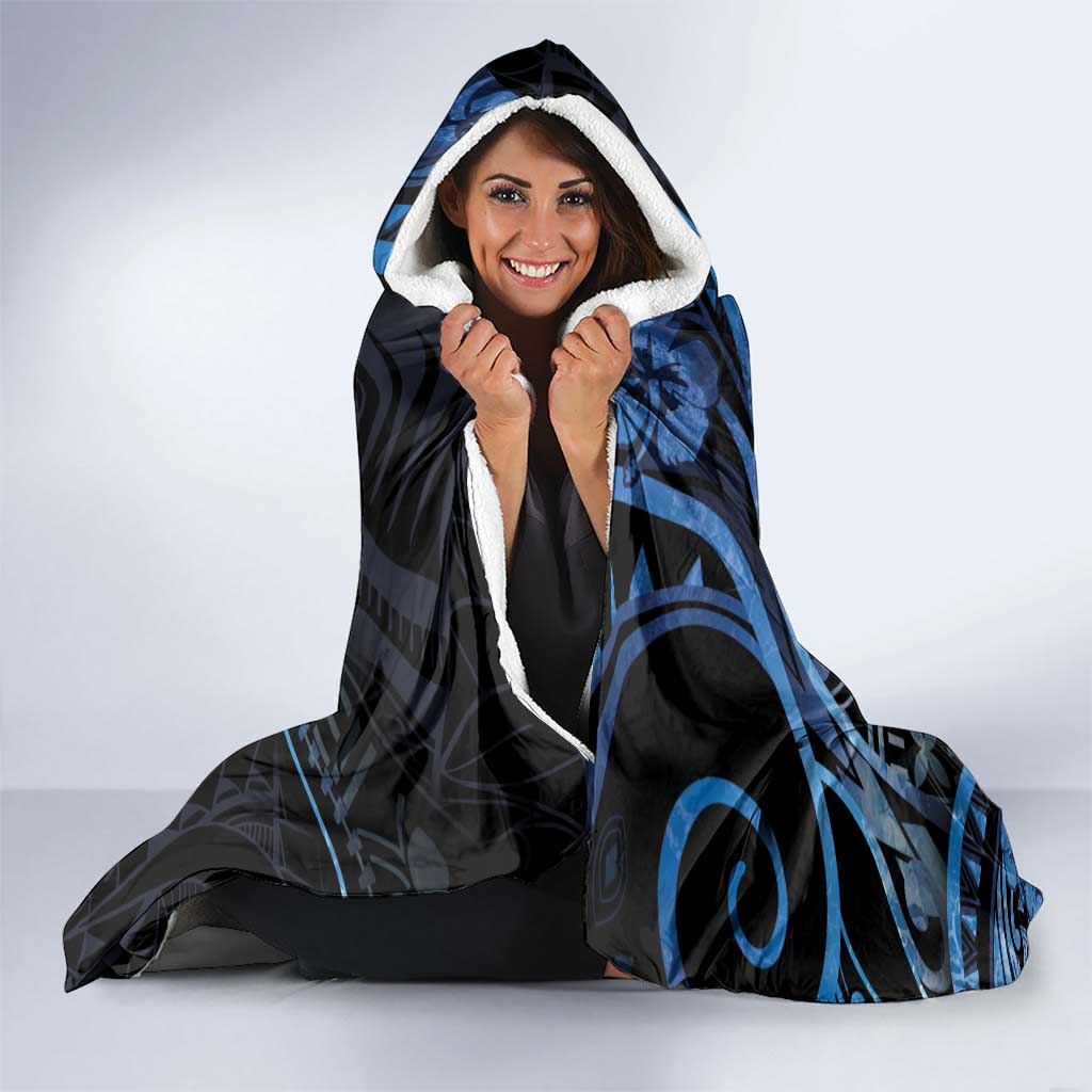 Northern Mariana Islands Hooded Blanket Ocean Floral Pattern LT05 - Polynesian Pride
