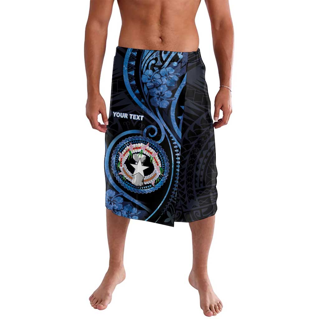 Personalized Northern Mariana Islands Lavalava Ocean Floral Pattern LT05 Black - Polynesian Pride