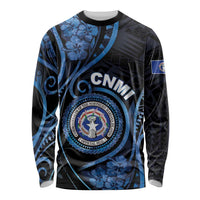 Personalized Northern Mariana Islands Long Sleeve Shirt Ocean Floral Pattern LT05 Unisex Black - Polynesian Pride