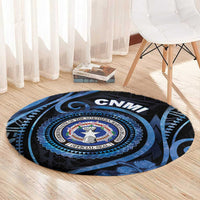 Northern Mariana Islands Round Carpet Ocean Floral Pattern LT05 - Polynesian Pride