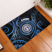 Northern Mariana Islands Rubber Doormat Ocean Floral Pattern LT05 - Polynesian Pride