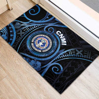 Northern Mariana Islands Rubber Doormat Ocean Floral Pattern LT05 - Polynesian Pride