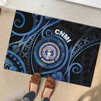 Northern Mariana Islands Rubber Doormat Ocean Floral Pattern LT05 - Polynesian Pride