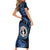 Personalized Northern Mariana Islands Short Sleeve Bodycon Dress Ocean Floral Pattern