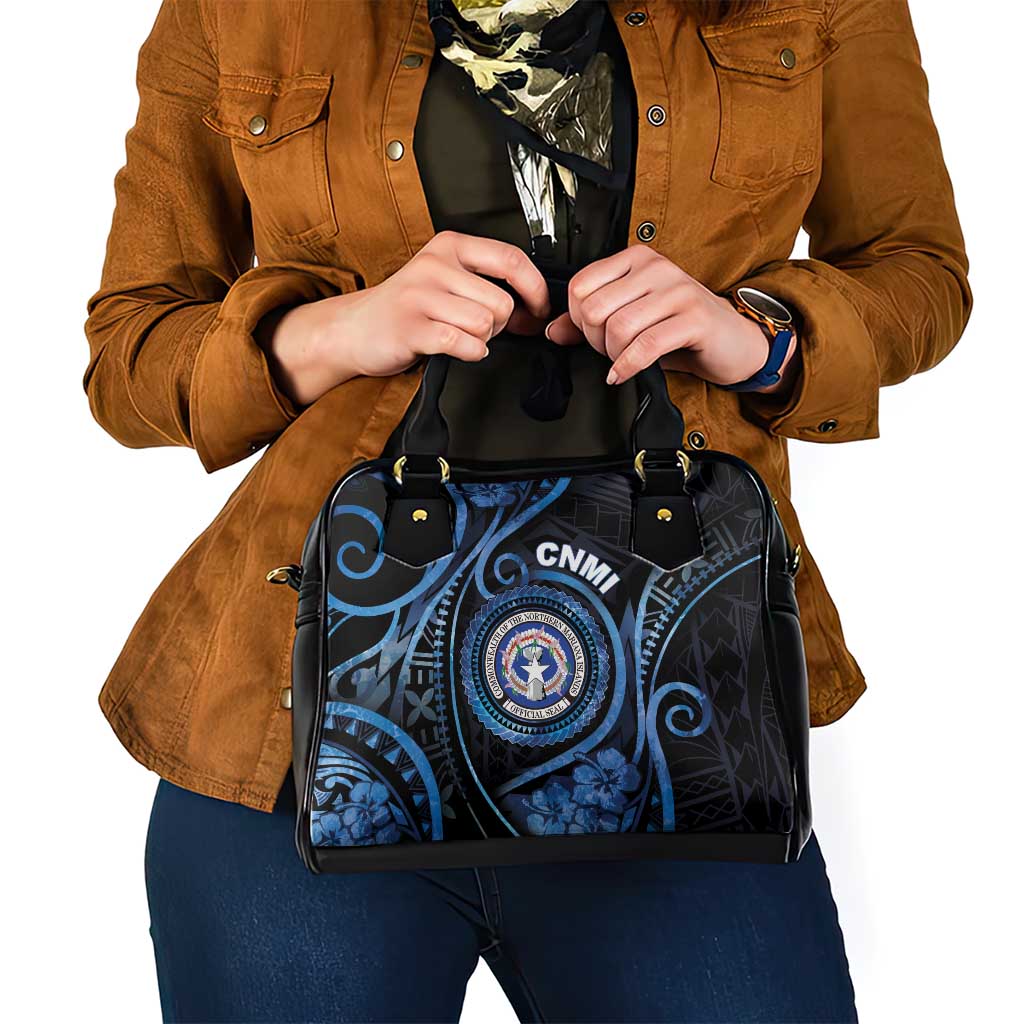 Northern Mariana Islands Shoulder Handbag Ocean Floral Pattern LT05 - Polynesian Pride