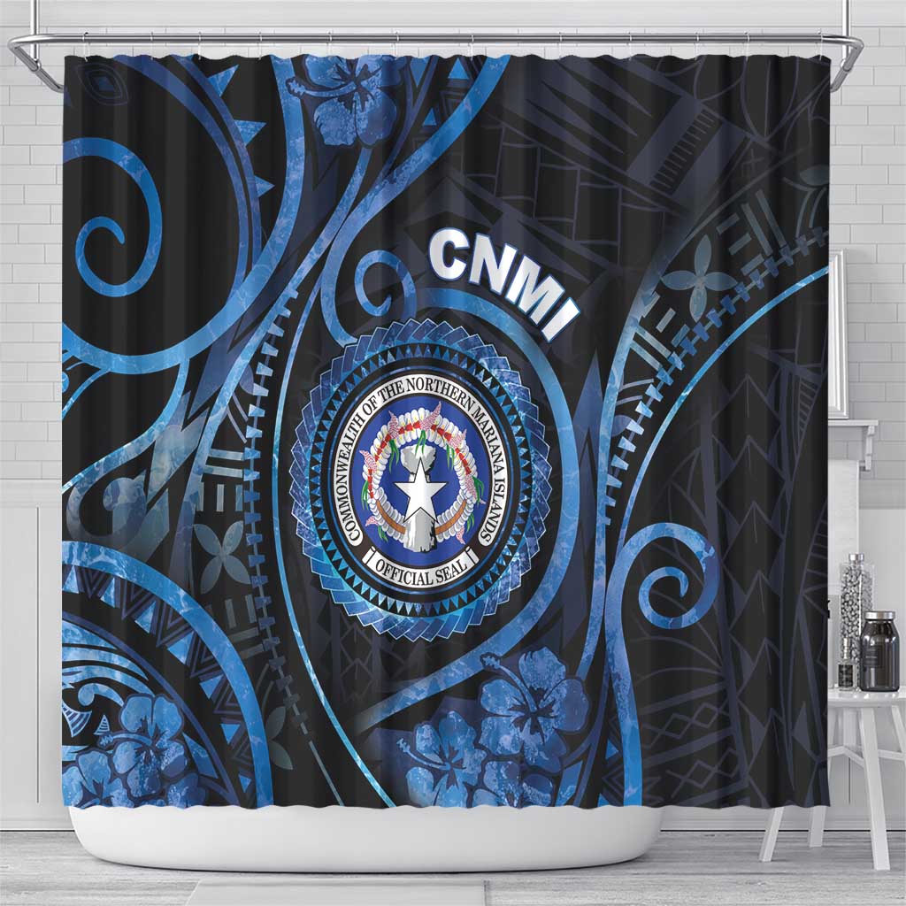 Northern Mariana Islands Shower Curtain Ocean Floral Pattern LT05 - Polynesian Pride