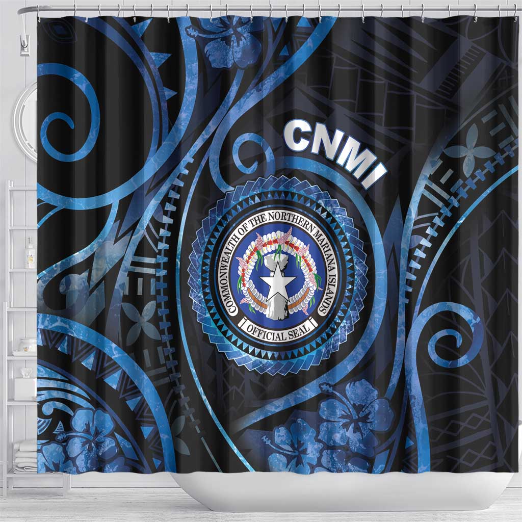 Northern Mariana Islands Shower Curtain Ocean Floral Pattern LT05 - Polynesian Pride