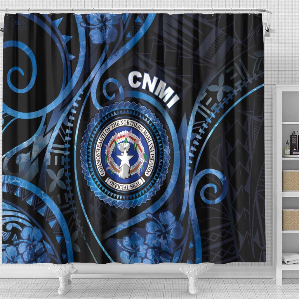 Northern Mariana Islands Shower Curtain Ocean Floral Pattern LT05 - Polynesian Pride