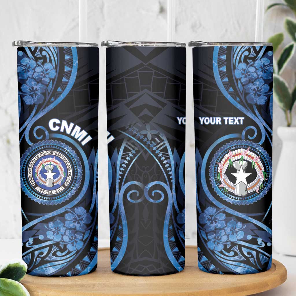 Personalized Northern Mariana Islands Skinny Tumbler Ocean Floral Pattern LT05 - Polynesian Pride