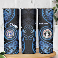 Personalized Northern Mariana Islands Skinny Tumbler Ocean Floral Pattern LT05 - Polynesian Pride
