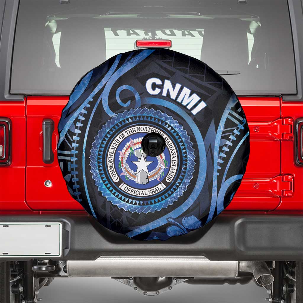 Northern Mariana Islands Spare Tire Cover Ocean Floral Pattern LT05 - Polynesian Pride