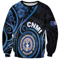 Personalized Northern Mariana Islands Sweatshirt Ocean Floral Pattern LT05 Unisex Black - Polynesian Pride