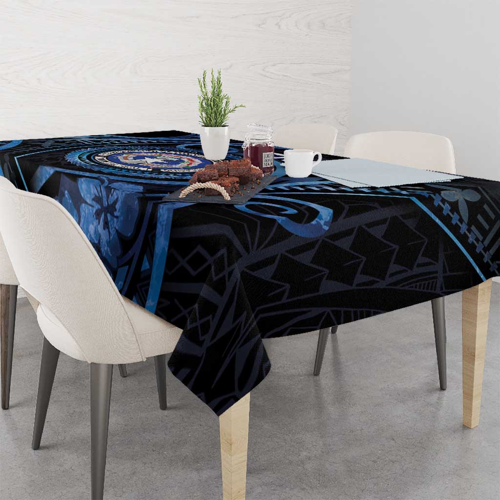 Northern Mariana Islands Tablecloth Ocean Floral Pattern LT05 - Polynesian Pride
