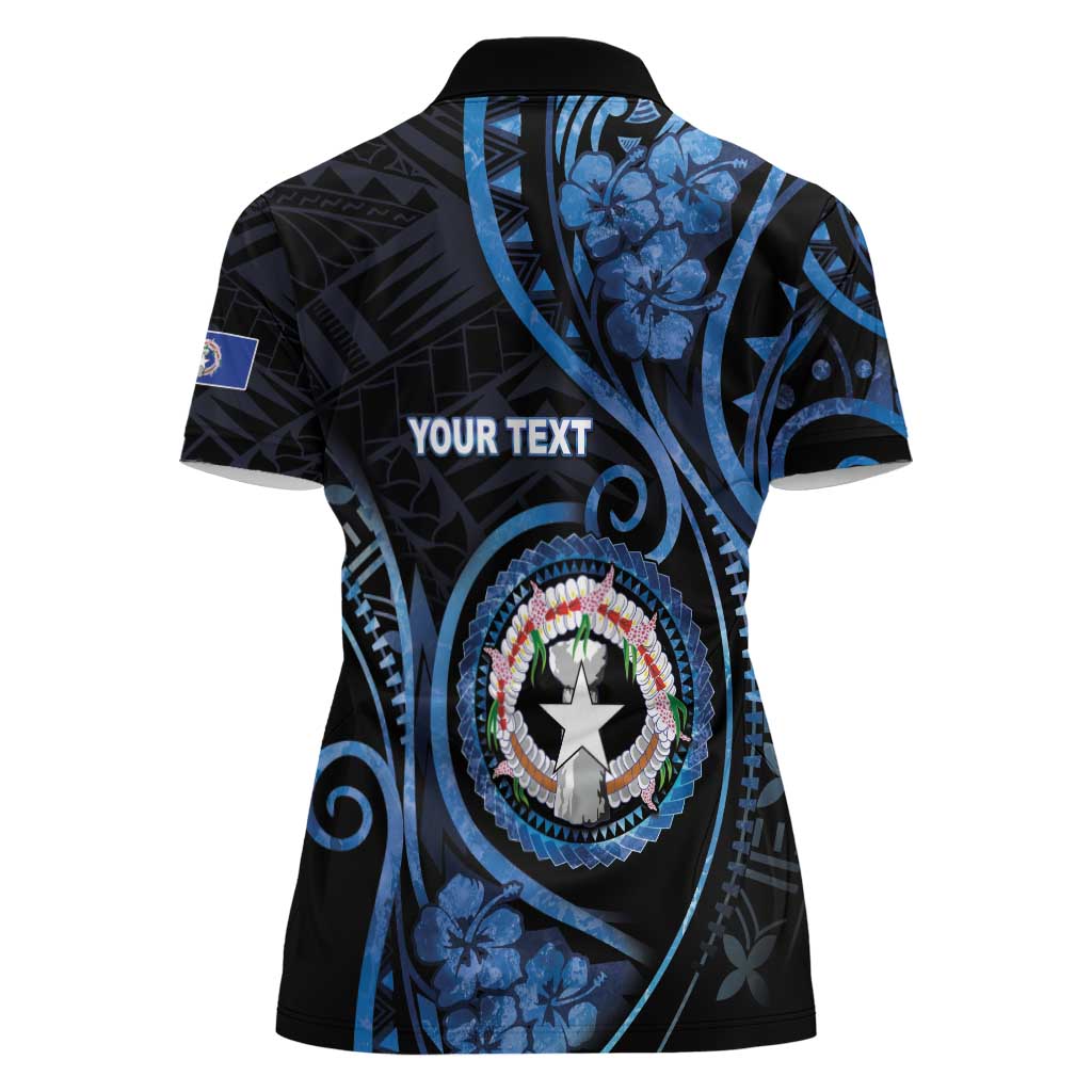 Personalized Northern Mariana Islands Women Polo Shirt Ocean Floral Pattern LT05 - Polynesian Pride