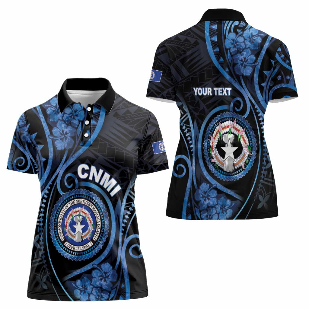 Personalized Northern Mariana Islands Women Polo Shirt Ocean Floral Pattern LT05 - Polynesian Pride