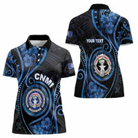 Personalized Northern Mariana Islands Women Polo Shirt Ocean Floral Pattern LT05 - Polynesian Pride