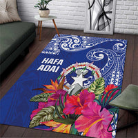 Hafa Adai Northern Mariana Islands Area Rug Polynesian Tribal Pattern LT05 Blue - Polynesian Pride