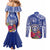 Hafa Adai Northern Mariana Islands Couples Matching Mermaid Dress and Long Sleeve Button Shirt Polynesian Tribal Pattern