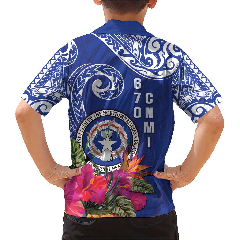 Hafa Adai Northern Mariana Islands Kid Hawaiian Shirt Polynesian Tribal Pattern LT05 - Polynesian Pride