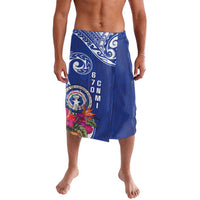 Hafa Adai Northern Mariana Islands Lavalava Polynesian Tribal Pattern LT05 Blue - Polynesian Pride