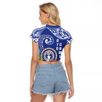 Hafa Adai Northern Mariana Islands Raglan Cropped T Shirt Polynesian Tribal Pattern LT05 - Polynesian Pride
