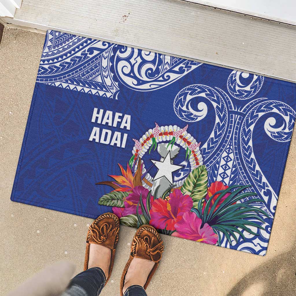 Hafa Adai Northern Mariana Islands Rubber Doormat Polynesian Tribal Pattern LT05 - Polynesian Pride