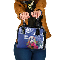 Hafa Adai Northern Mariana Islands Shoulder Handbag Polynesian Tribal Pattern LT05 One Size Blue - Polynesian Pride