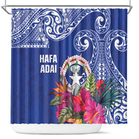 Hafa Adai Northern Mariana Islands Shower Curtain Polynesian Tribal Pattern LT05 Blue - Polynesian Pride