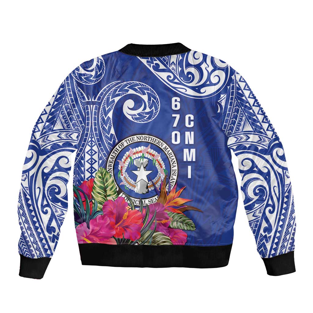 Hafa Adai Northern Mariana Islands Sleeve Zip Bomber Jacket Polynesian Tribal Pattern LT05 - Polynesian Pride