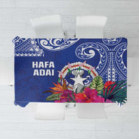 Hafa Adai Northern Mariana Islands Tablecloth Polynesian Tribal Pattern LT05 Blue - Polynesian Pride