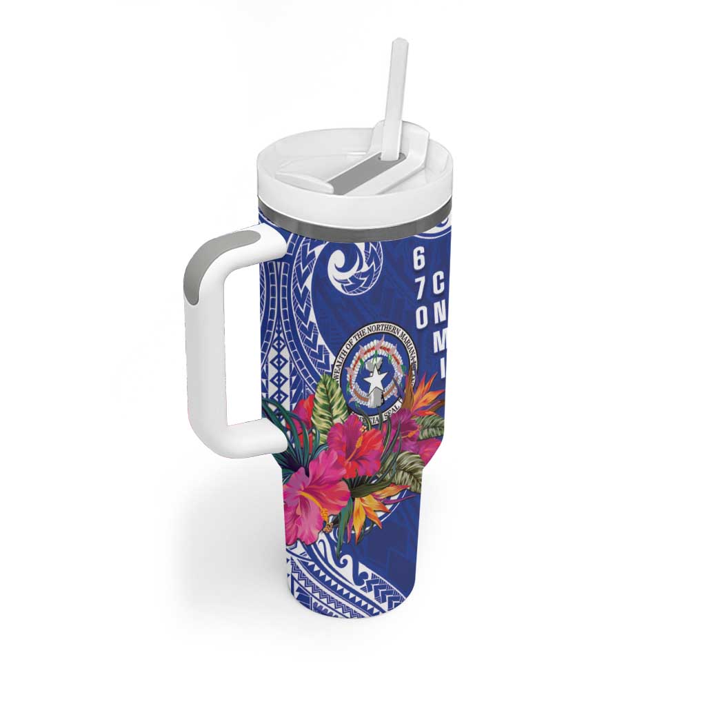 Hafa Adai Northern Mariana Islands Tumbler With Handle Polynesian Tribal Pattern LT05 - Polynesian Pride