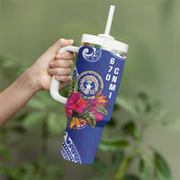 Hafa Adai Northern Mariana Islands Tumbler With Handle Polynesian Tribal Pattern LT05 - Polynesian Pride