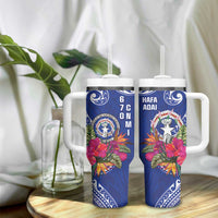 Hafa Adai Northern Mariana Islands Tumbler With Handle Polynesian Tribal Pattern LT05 - Polynesian Pride