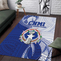 Northern Mariana Islands Area Rug CNMI Seal LT05 Blue - Polynesian Pride
