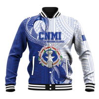 Personalized Northern Mariana Islands Baseball Jacket CNMI Seal LT05 Unisex Blue - Polynesian Pride