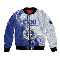Personalized Northern Mariana Islands Bomber Jacket CNMI Seal LT05 Unisex Blue - Polynesian Pride