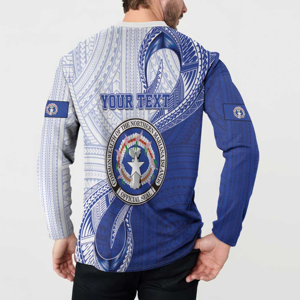 Personalized Northern Mariana Islands Button Sweatshirt CNMI Seal LT05 - Polynesian Pride