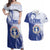 Personalized Northern Mariana Islands Couples Matching Off Shoulder Maxi Dress and Hawaiian Shirt CNMI Seal