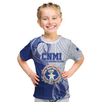 Personalized Northern Mariana Islands Kid T Shirt CNMI Seal LT05 Blue - Polynesian Pride