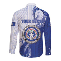 Personalized Northern Mariana Islands Long Sleeve Button Shirt CNMI Seal LT05 - Polynesian Pride