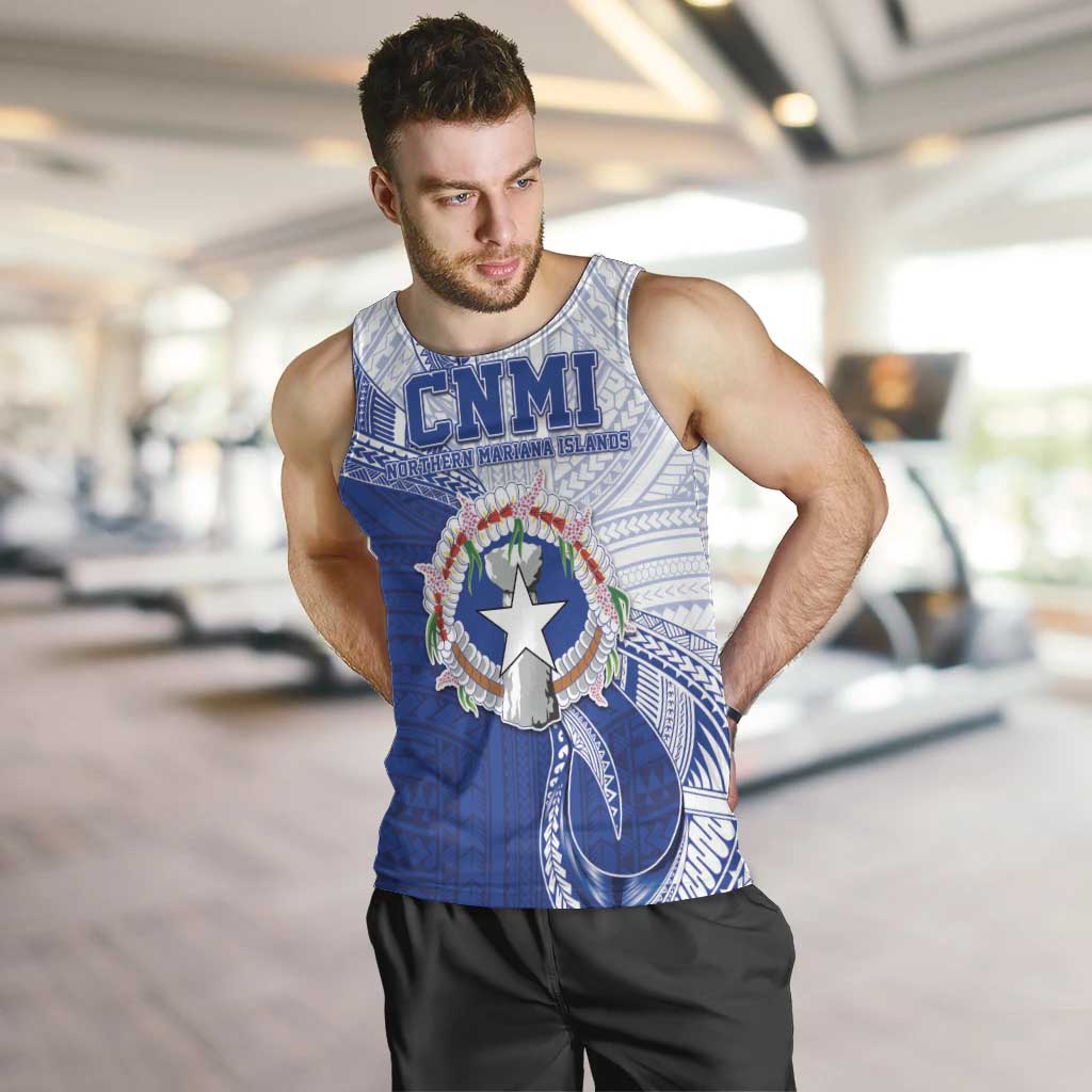 Personalized Northern Mariana Islands Men Tank Top CNMI Seal LT05 Blue - Polynesian Pride