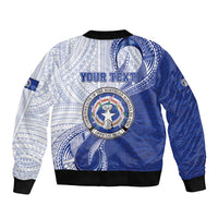 Personalized Northern Mariana Islands Sleeve Zip Bomber Jacket CNMI Seal LT05 - Polynesian Pride