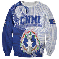 Personalized Northern Mariana Islands Sweatshirt CNMI Seal LT05 Unisex Blue - Polynesian Pride