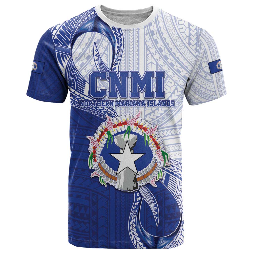 Personalized Northern Mariana Islands T-Shirt - CNMI Seal LT05 Blue - Polynesian Pride