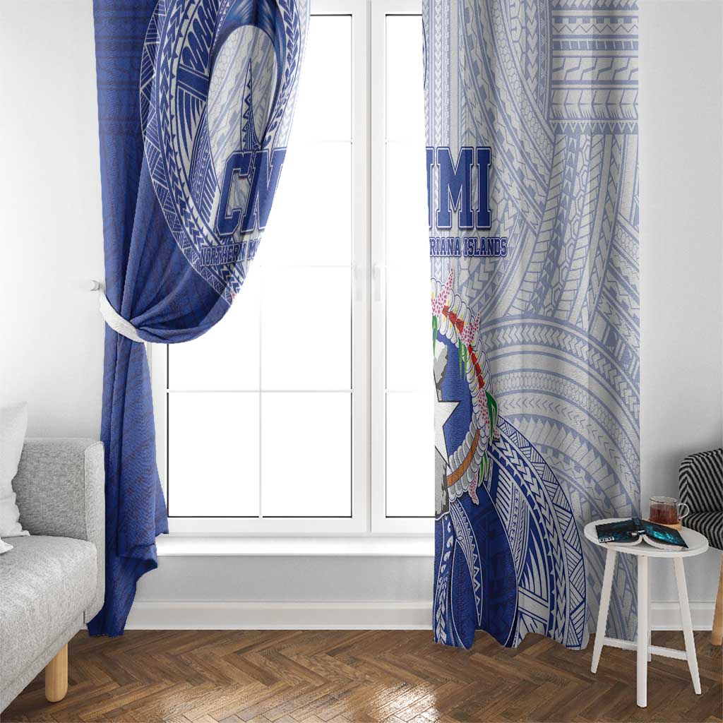 Northern Mariana Islands Window Curtain CNMI Seal LT05 - Polynesian Pride